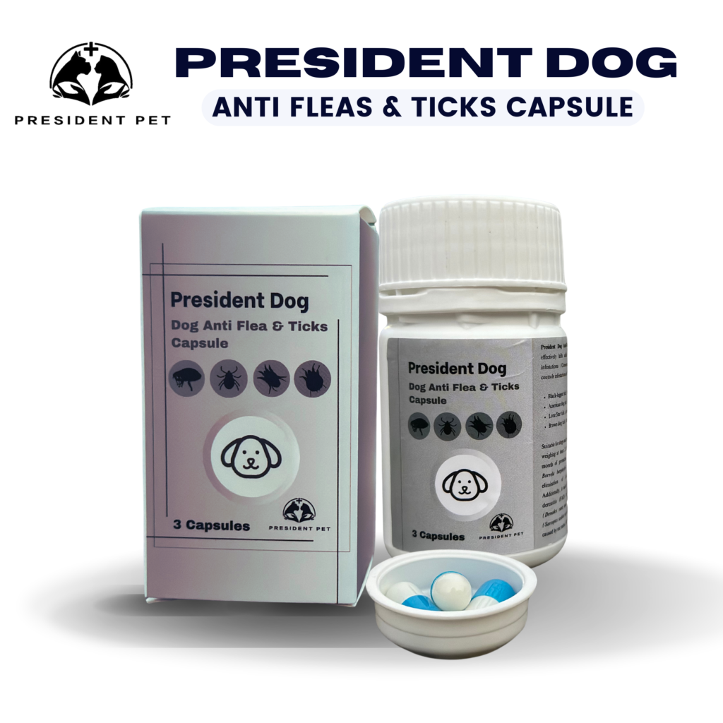 President Dog Anti Ticks and Fleas Capsule for Dog (3 Capsules)